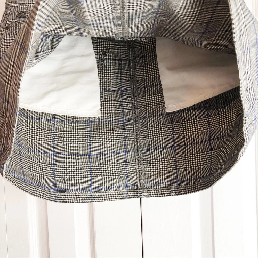 American Eagle Preppy Gray Plaid Super Stretch Hi-Rise Mini Skirt 8